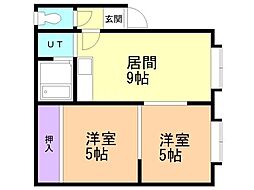 コーポ和 2DKの間取図画像