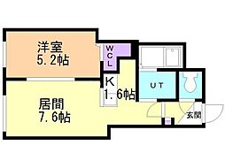 MRK創成川通 1LDKの間取図画像