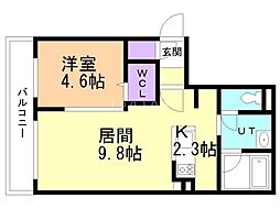 札幌市北区麻生町3丁目マンション 1LDKの間取図画像