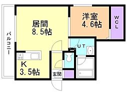 札幌市北区麻生町3丁目マンション 1LDKの間取図画像