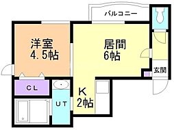 ダイナスティア2 1LDKの間取図画像