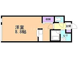 シャルムN18 ワンルームの間取図画像