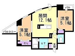 partire創成イースト 2LDKの間取図画像