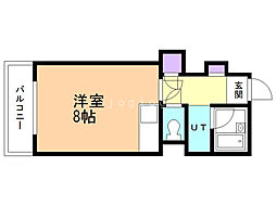 ベルヴィコート麻生 ワンルームの間取図画像