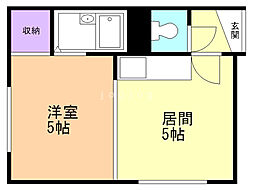 グランツール北26条 1DKの間取図画像