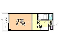 ガーデンヒルズ麻生 1Kの間取図画像