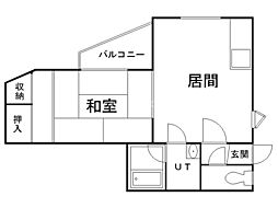 KHコーポ 1DKの間取図画像