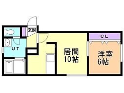 パレットハイツ麻生 1LDKの間取図画像