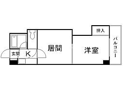 フロンティア2911 1DKの間取図画像