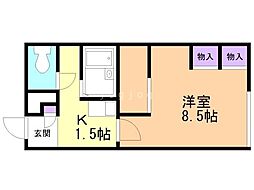 レオパレスロワール新琴似 1Kの間取図画像