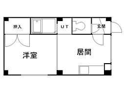MK南麻生 1DKの間取図画像