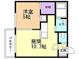 モルティーニN20 1LDKの間取図画像