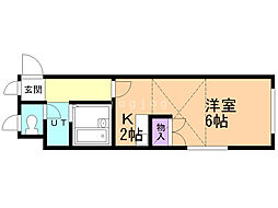 レオパレス北34条第1ミヤマ 1Kの間取図画像