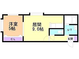 ラ・グランノース27 1DKの間取図画像