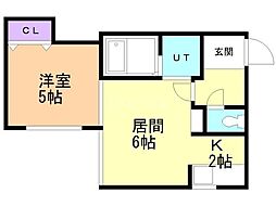ソティーヌN26 1LDKの間取図画像