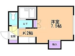 ベルウッド15 1Kの間取図画像