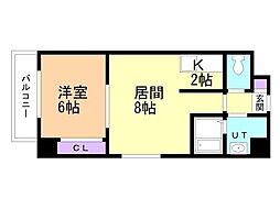 シャトーブラン25 1LDKの間取図画像