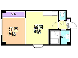 ソレイユ 4階1LDKの間取り