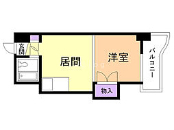 サウスフォーI 10階1DKの間取り