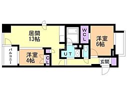 パークリュクス札幌大通公園 2LDKの間取図画像