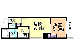 フェイス 1LDKの間取図画像