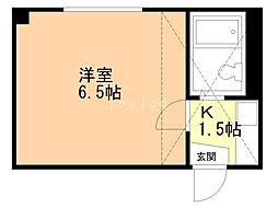 グランドピア12 3階1Kの間取り
