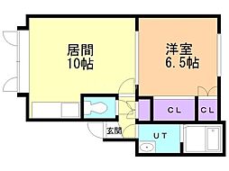 フロンティア 1LDKの間取図画像