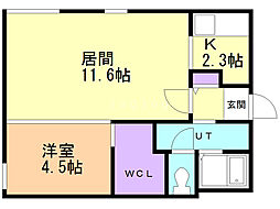 ＡＲＴ　ＰＡＲＫ　II 3階1LDKの間取り