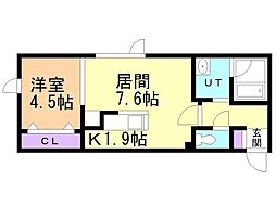 ハイヒルズ 1LDKの間取図画像