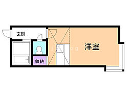 ライフステージ北大西 2階ワンルームの間取り