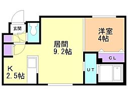 JR学園都市線 桑園駅 徒歩10分の賃貸マンション 5階1LDKの間取り