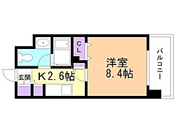 RESIDIAKITA-SANJO 1Kの間取図画像