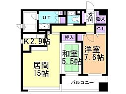 Ｓ−ＦＯＲＴ中島公園 2階2LDKの間取り