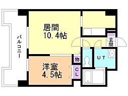 ＵＵＲコート札幌北三条 4階1LDKの間取り