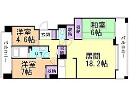ダイアパレスガレリアシティウエストウィング 3LDKの間取図画像