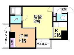 ＯＫビル 4階1LDKの間取り