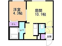 ＳＴＵＤＩＯ中島公園 4階1LDKの間取り
