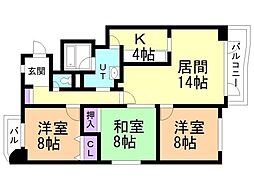 ルーヴル21 3LDKの間取図画像