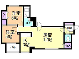 フェイス 2LDKの間取図画像