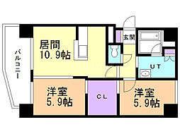 ラフィネ桑園 2LDKの間取図画像