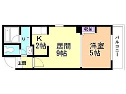 フェイス 1LDKの間取図画像