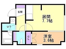 EF大通17ビル 1DKの間取図画像