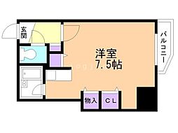 ライオンズシティ円山 ワンルームの間取図画像