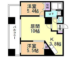 グランカーサ北3条 2LDKの間取図画像