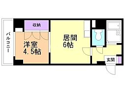 GRANDVIEW中島公園 1DKの間取図画像