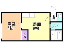 バッフ・ビューティー 1LDKの間取図画像