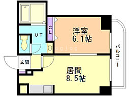 ローレル17 1LDKの間取図画像