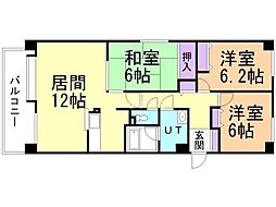 マンションクロダ南8条 3LDKの間取図画像