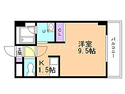 ルーブル4条館 1Kの間取図画像