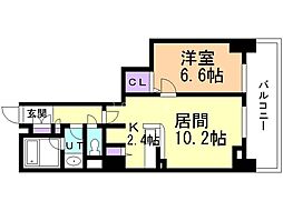 PRIMEURBAN札幌リバーフロント 1LDKの間取図画像